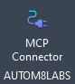 Revit Add-Ins ribbon with AUTOM8LABS panel showing MCP Connector button